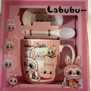 Labubu Pink Mug and Spoon Set